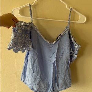 Baby blue off shoulder top